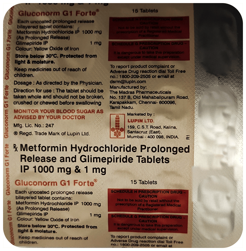 Gluconorm G1 Forte Tablet PR - Image 2