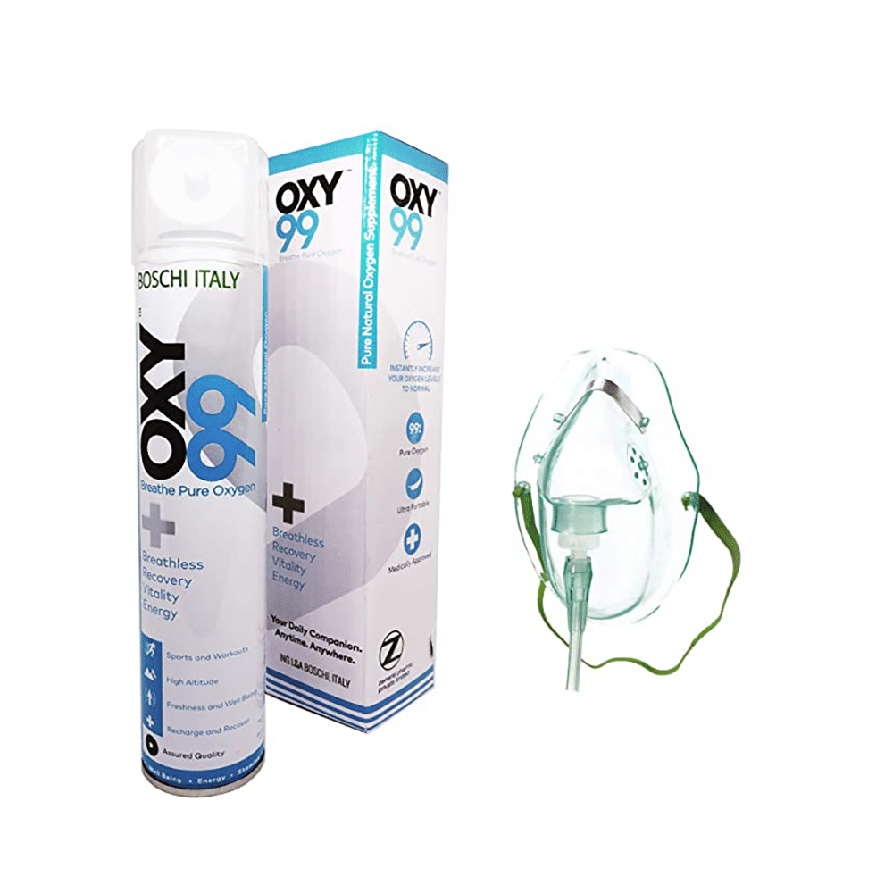 Oxy99 Portable Oxygen Can (6ltr Each) with 1 Mask