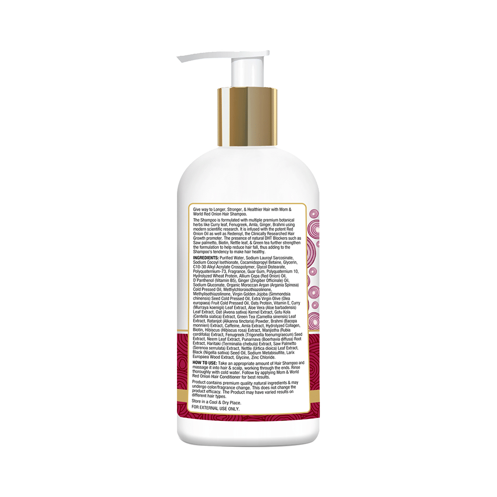 Mom & World Combo Pack of Red Onion Hair Shampoo 300ml, Red Onion Hair Conditioner 300ml & Red Onion Hair Oil 200ml - Image 3