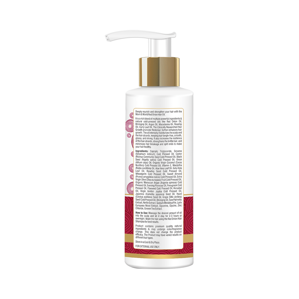 Mom & World Combo Pack of Red Onion Hair Shampoo 300ml, Red Onion Hair Conditioner 300ml & Red Onion Hair Oil 200ml - Image 4