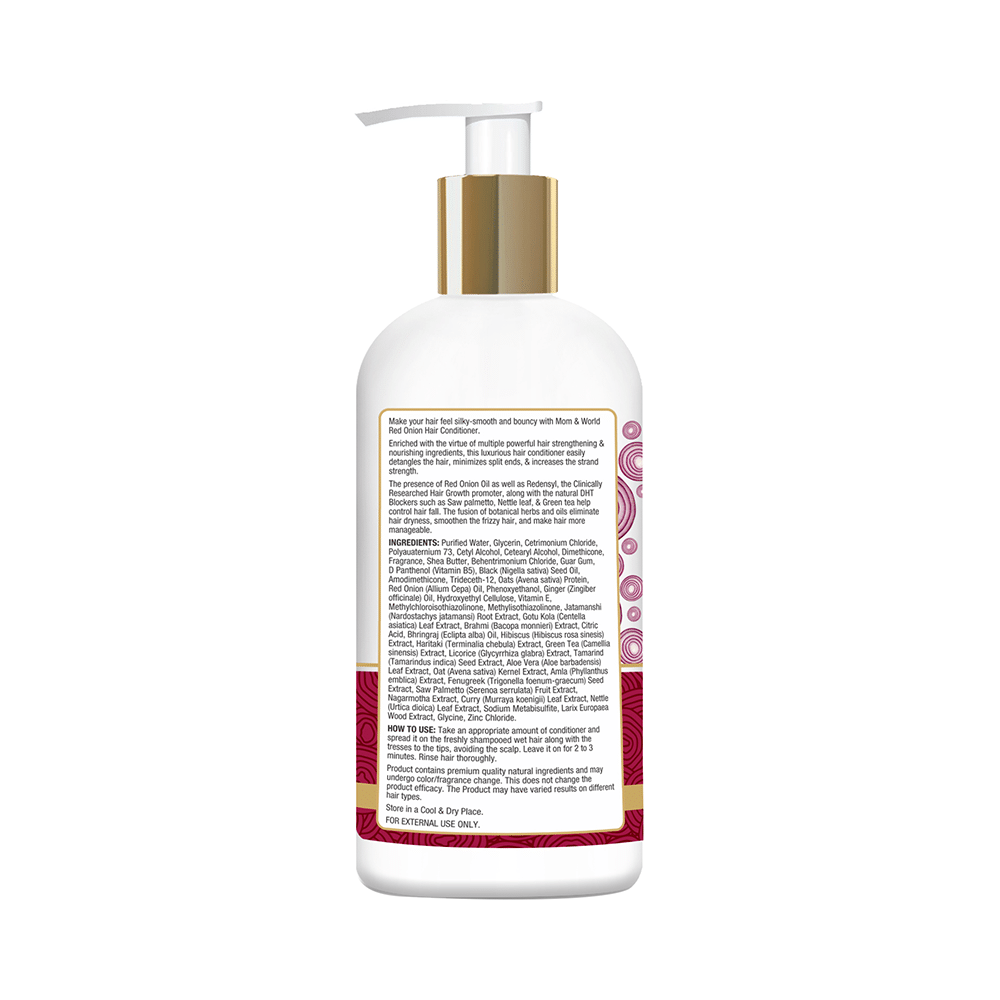 Mom & World Combo Pack of Red Onion Hair Shampoo 300ml, Red Onion Hair Conditioner 300ml & Red Onion Hair Oil 200ml - Image 2