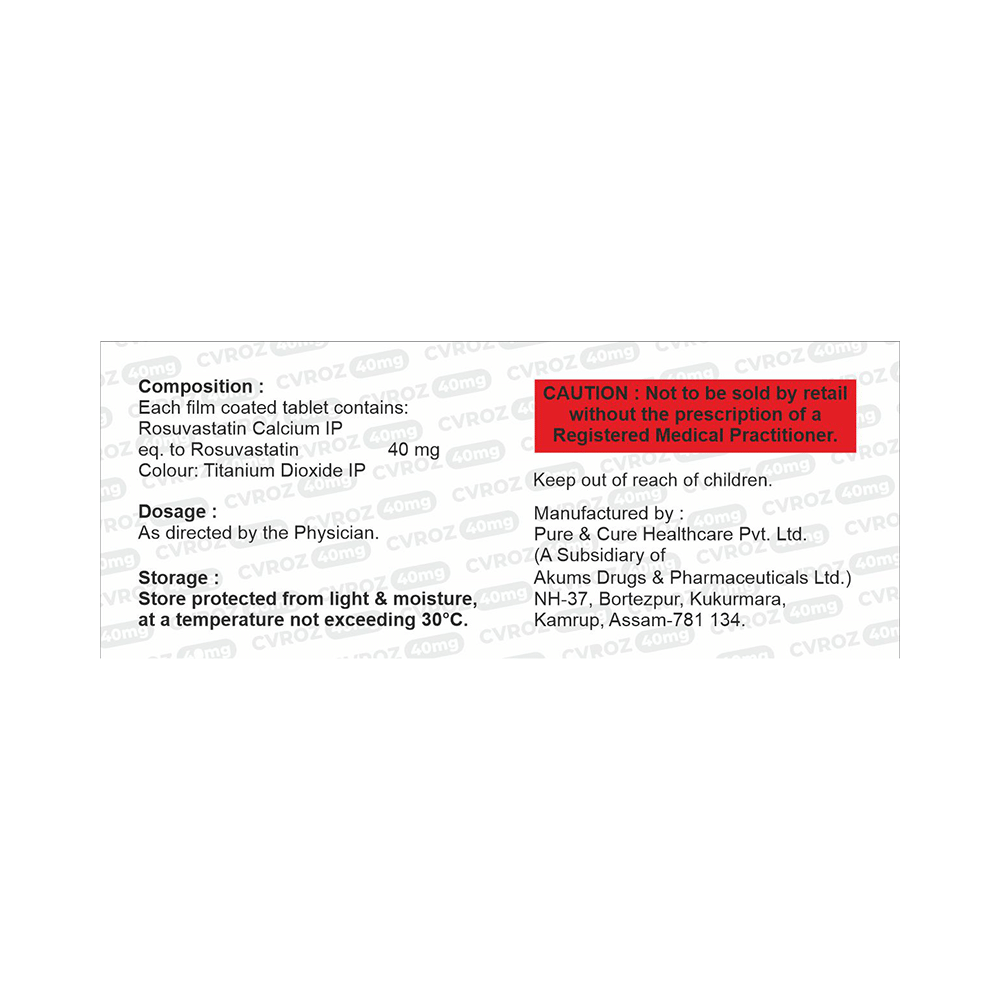 Cvroz 40mg Tablet - Image 2