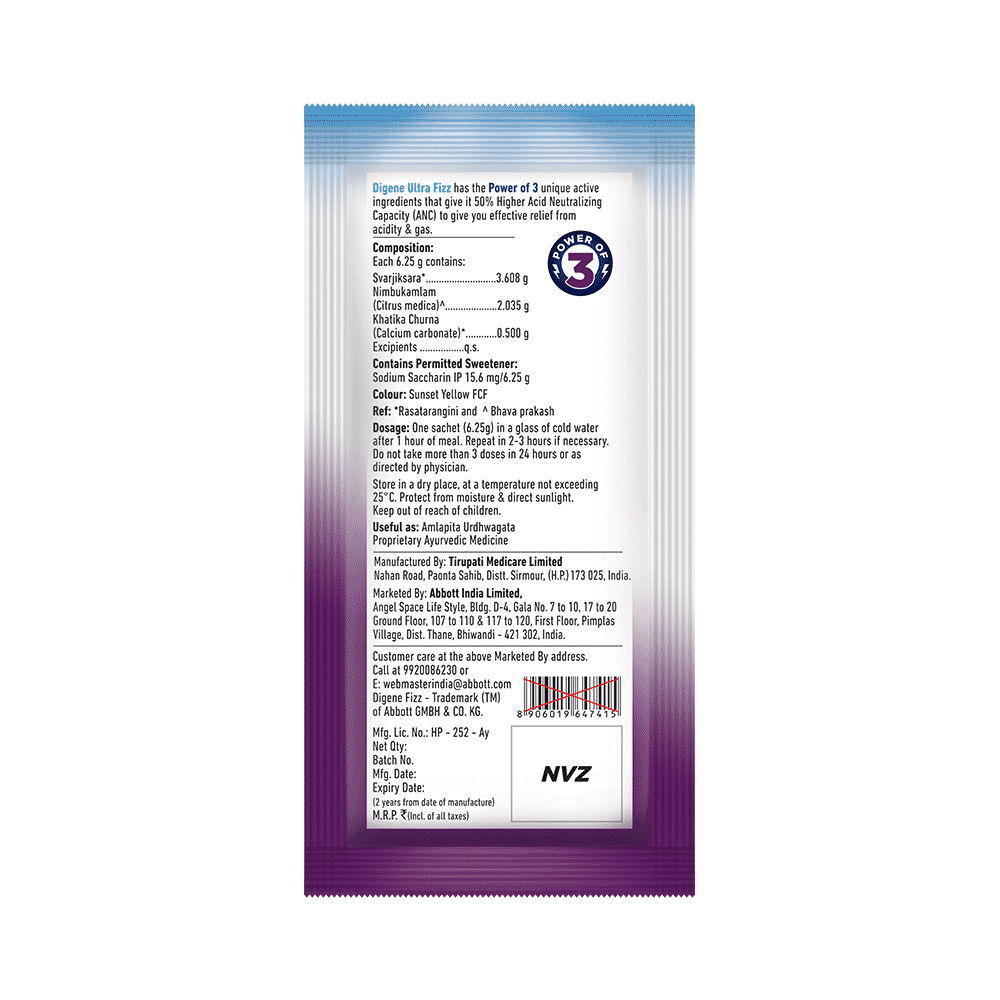 Digene Ultra Fizz Powder | For Quick & Effective Relief From Acidity | Flavour Orange - Image 2