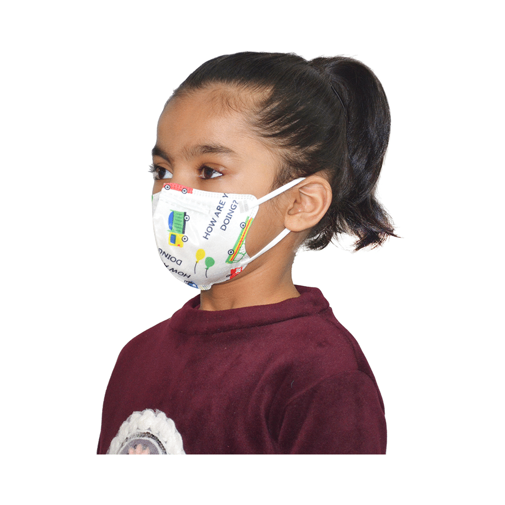 Advind Healthcare Smog Guard N95 Kids Mask without Valve for 4-12 Years Blue Mickey Mouse, Truck Print, Pink Mushroom & Animal Print Design - Image 3