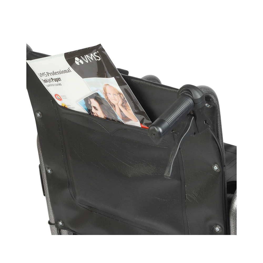 VMS Careline VWE-1045 Tour lightweight Transporter Wheelchair with Solid Wheel and Seat Belt - Image 5