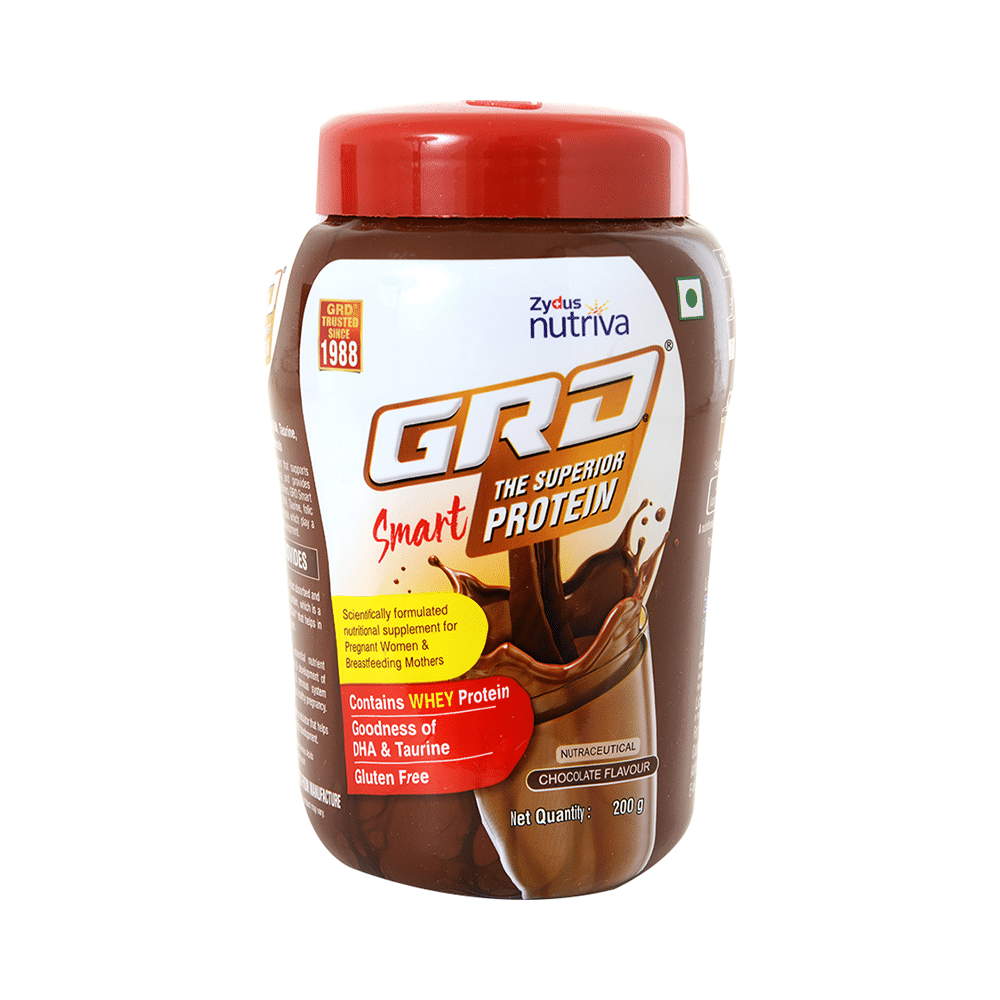 GRD Smart Whey Protein with DHA & Taurine | Gluten Free | Flavour Chocolate Powder - Image 1