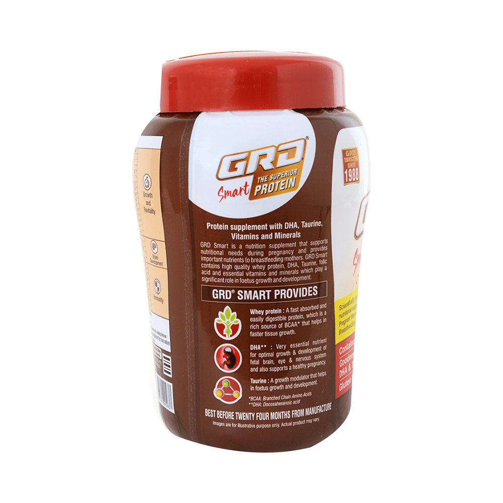 GRD Smart Whey Protein with DHA & Taurine | Gluten Free | Flavour Chocolate Powder - Image 3