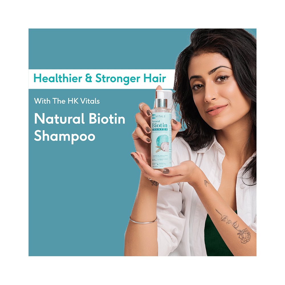 HK Vitals by HealthKart Natural Biotin Shampoo, Strengthens & Softens Hair, Reduces Hair Loss & Restores Shine, All Hair Types - Image 6