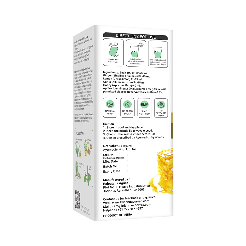 Krishna's Herbal & Ayurveda Cholesterol Care Juice | Supports Heart Health - Image 3