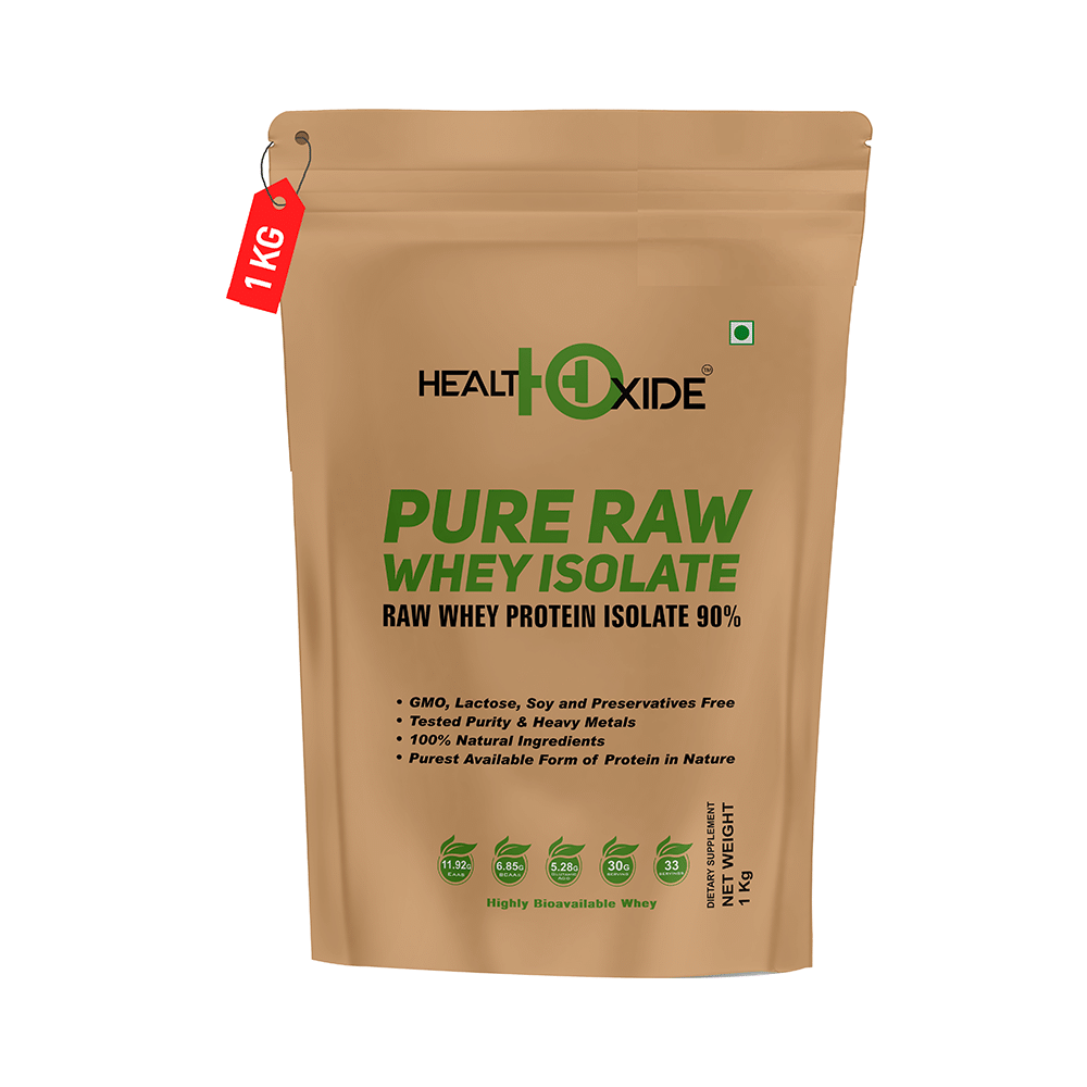 HealthOxide Pure Raw Whey Protein Isolate 90% Powder - Image 1