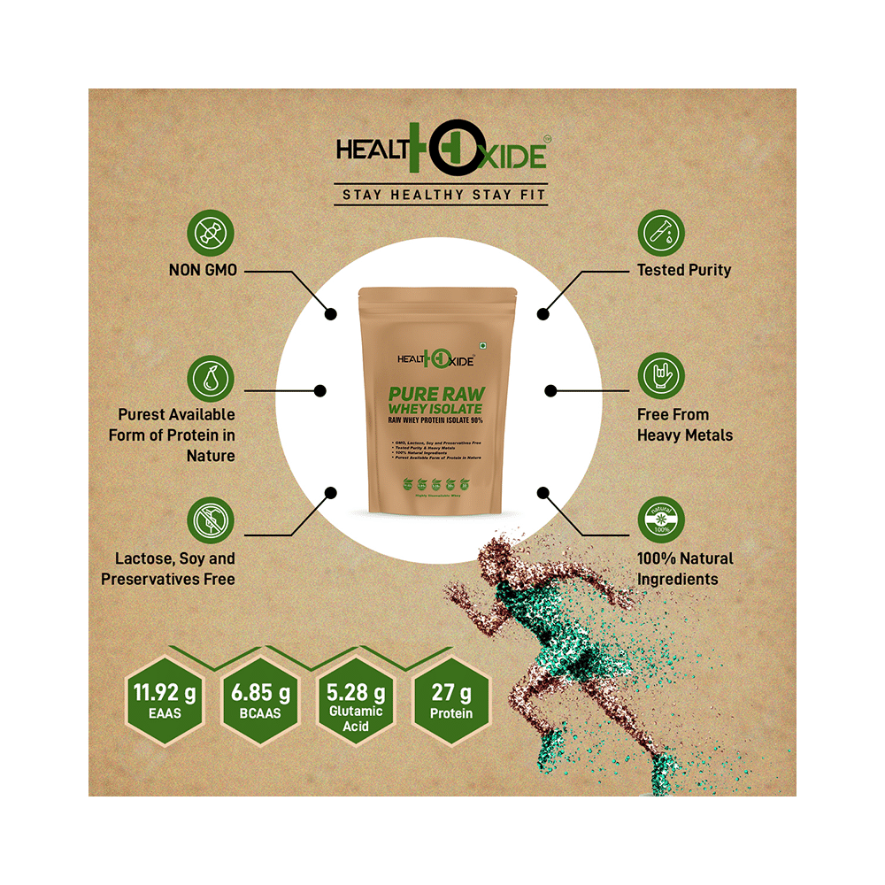 HealthOxide Pure Raw Whey Protein Isolate 90% Powder - Image 4
