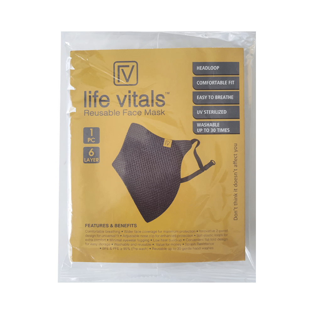 Life Vitals Reusable Face Mask Black