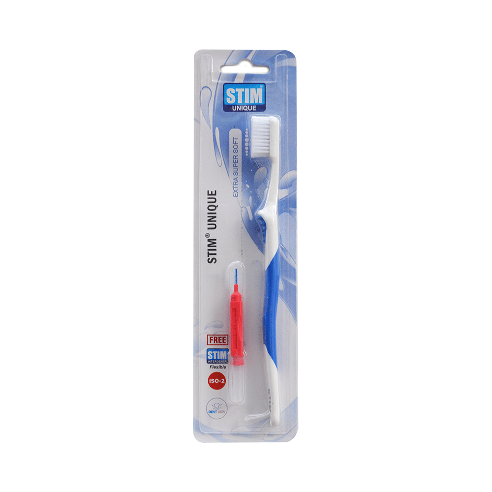 Stim Unique Extra Super Soft Brush With Stim Proxa ISO Size 2 Interdental Brush Free