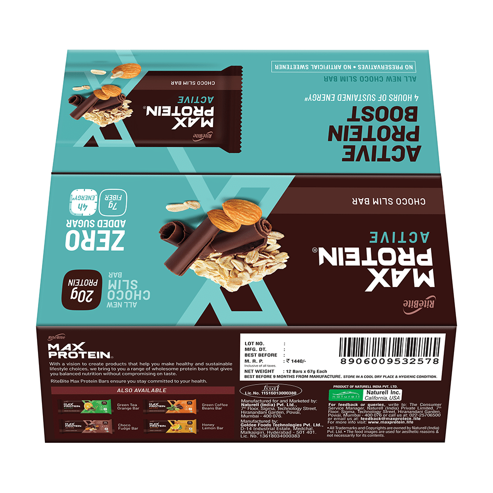 RiteBite Max Protein Active 20g Protein Bar Choco Slim - Image 2