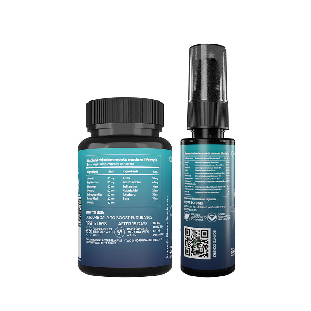 Aadar Combo Pack of Endure Capsule 60 and Endure Oil 30ml - Image 2