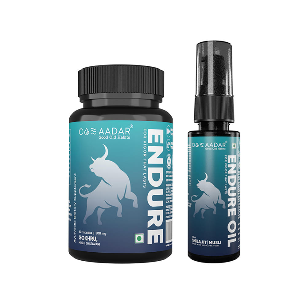 Aadar Combo Pack of Endure Capsule 60 and Endure Oil 30ml - Image 1