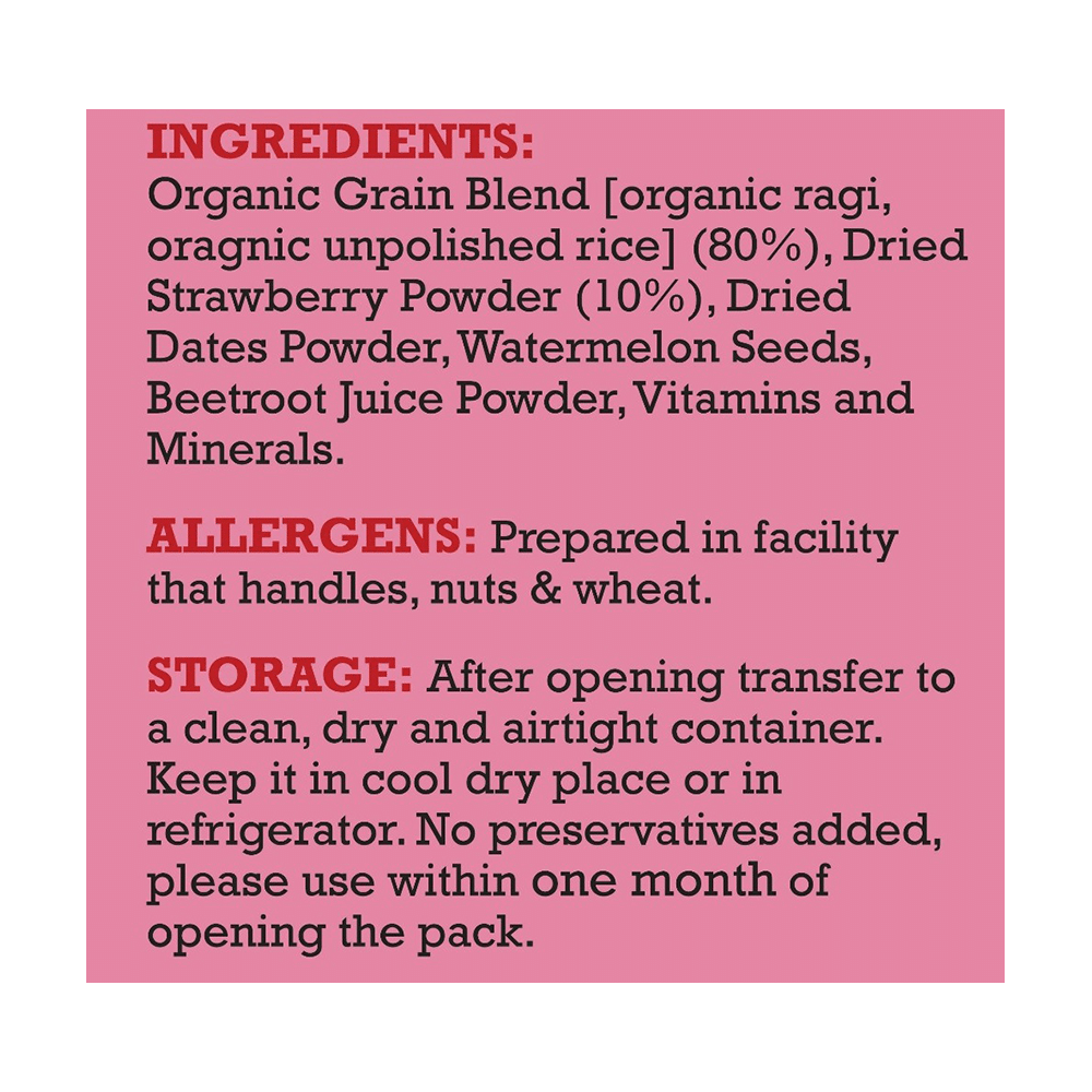 Whole Organix Oragnic Baby Cereal Stage 4, 12 Months Ragi, Rice & Strawberry - Image 6