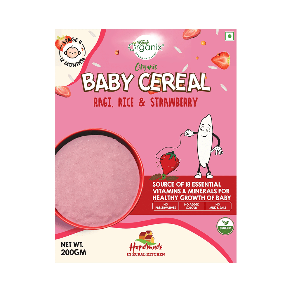 Whole Organix Oragnic Baby Cereal Stage 4, 12 Months Ragi, Rice & Strawberry - Image 8