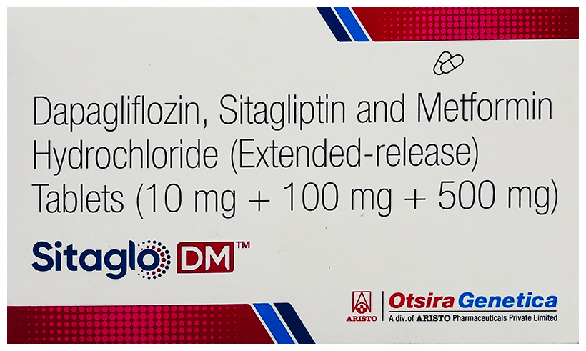 Sitaglo DM 10mg/500mg/100mg Tablet