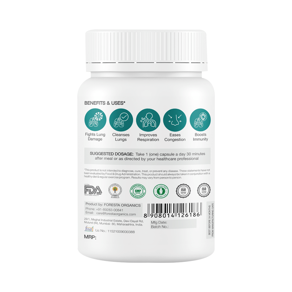 Foresta Organics Lung Detox for Lung Cleansing Vegan Capsule - Image 3