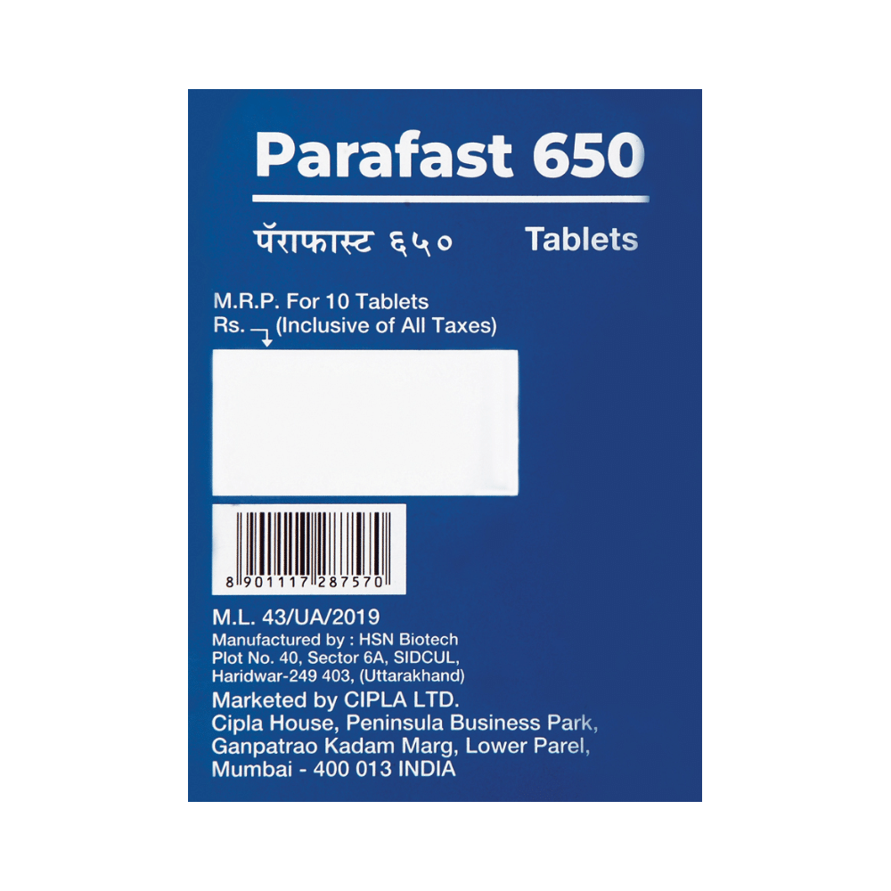 Parafast 650mg Tablet - Image 3