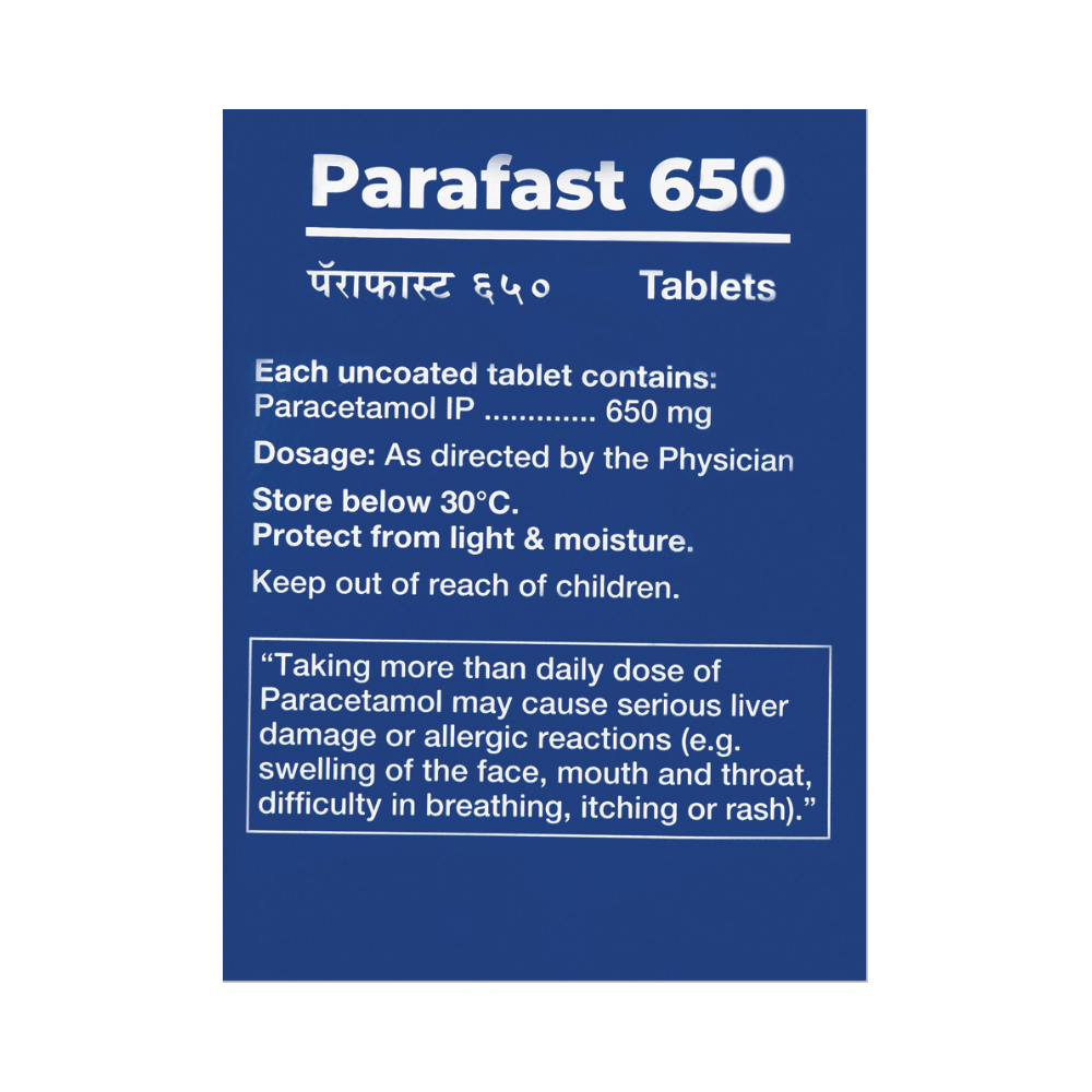 Parafast 650mg Tablet - Image 2