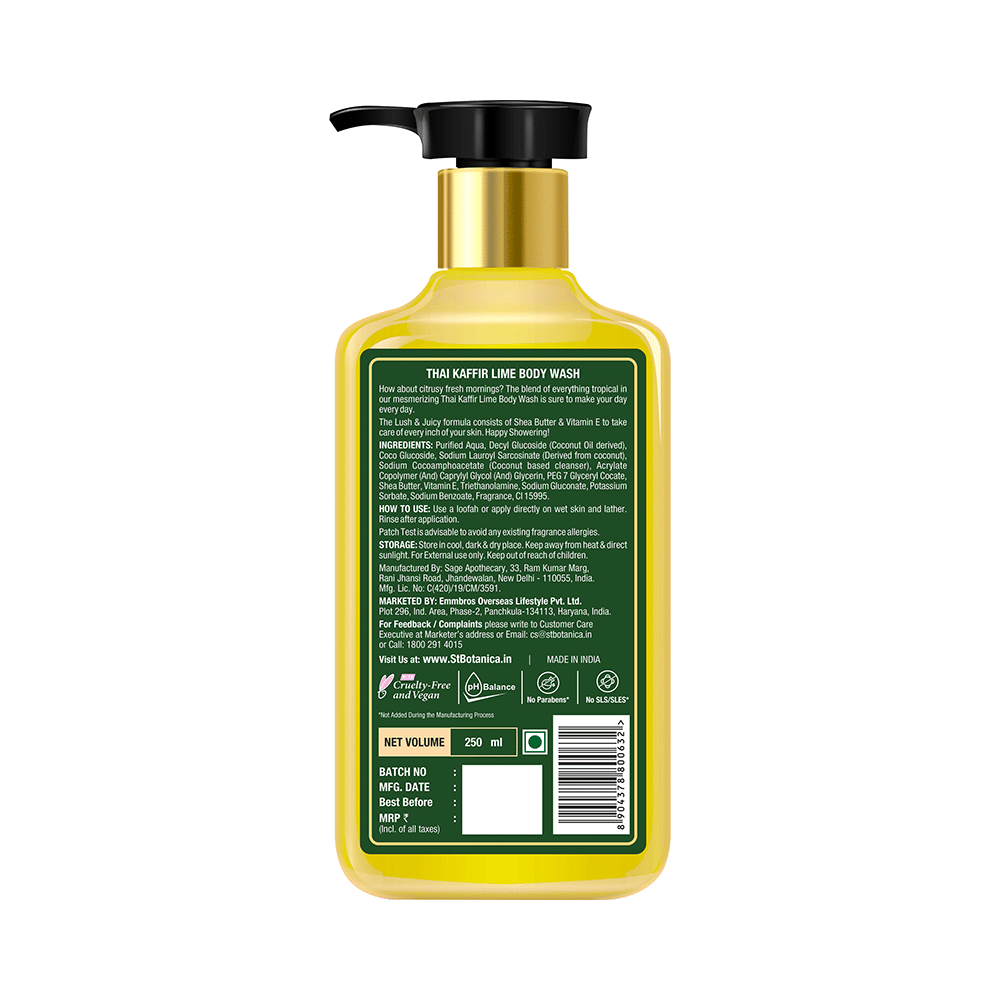 St.Botanica Thai Kaffir Lime with Shea & Vitamin E Body Wash - Image 2