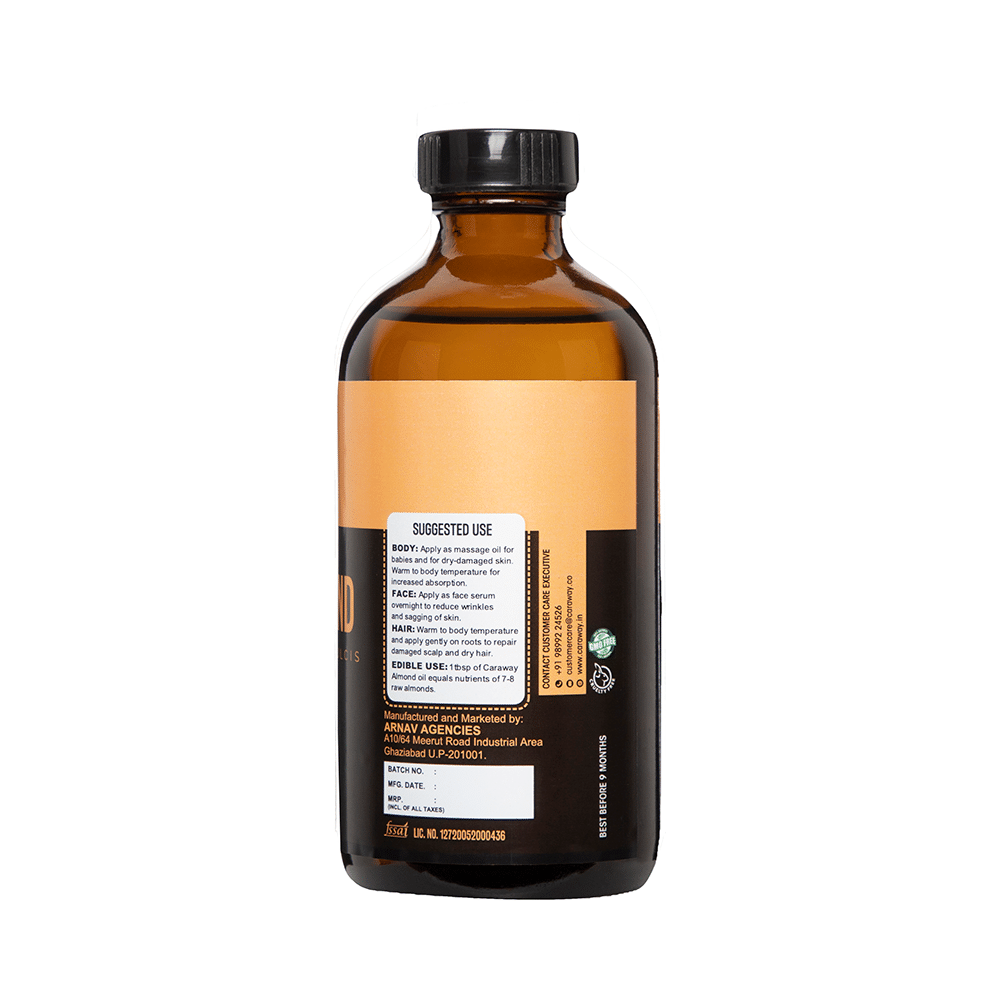 Caraway 100% Organic Sweet Almond Cold Pressed Oil - Image 3