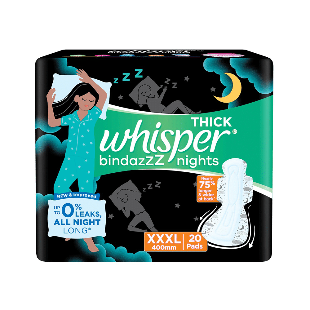 Combo Pack of Whisper Ultra Clean with Herbal Oil Sanitary Pads XL+ (50 Each) & Whisper Bindazzz Nights Pads XXXL (20 Each) - Image 2