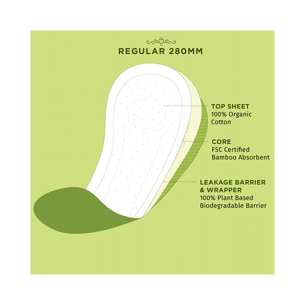 Pee Safe 100% Organic Cotton - Biodegradable Sanitary Pads | Regular - Image 5