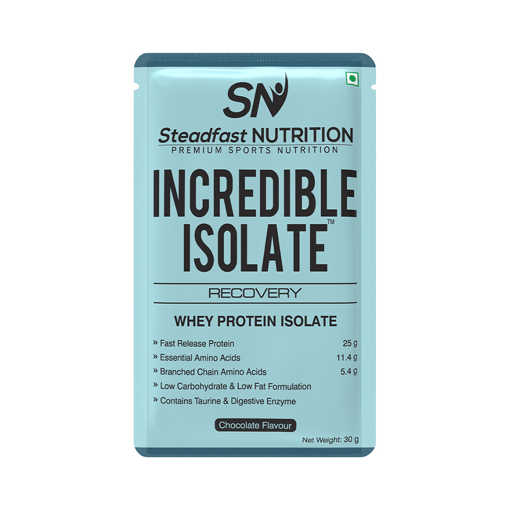 Steadfast Nutrition Incredible Isolate Recovery Whey Protein Isolate Sachet (30gm Each) Chocolate - Image 2