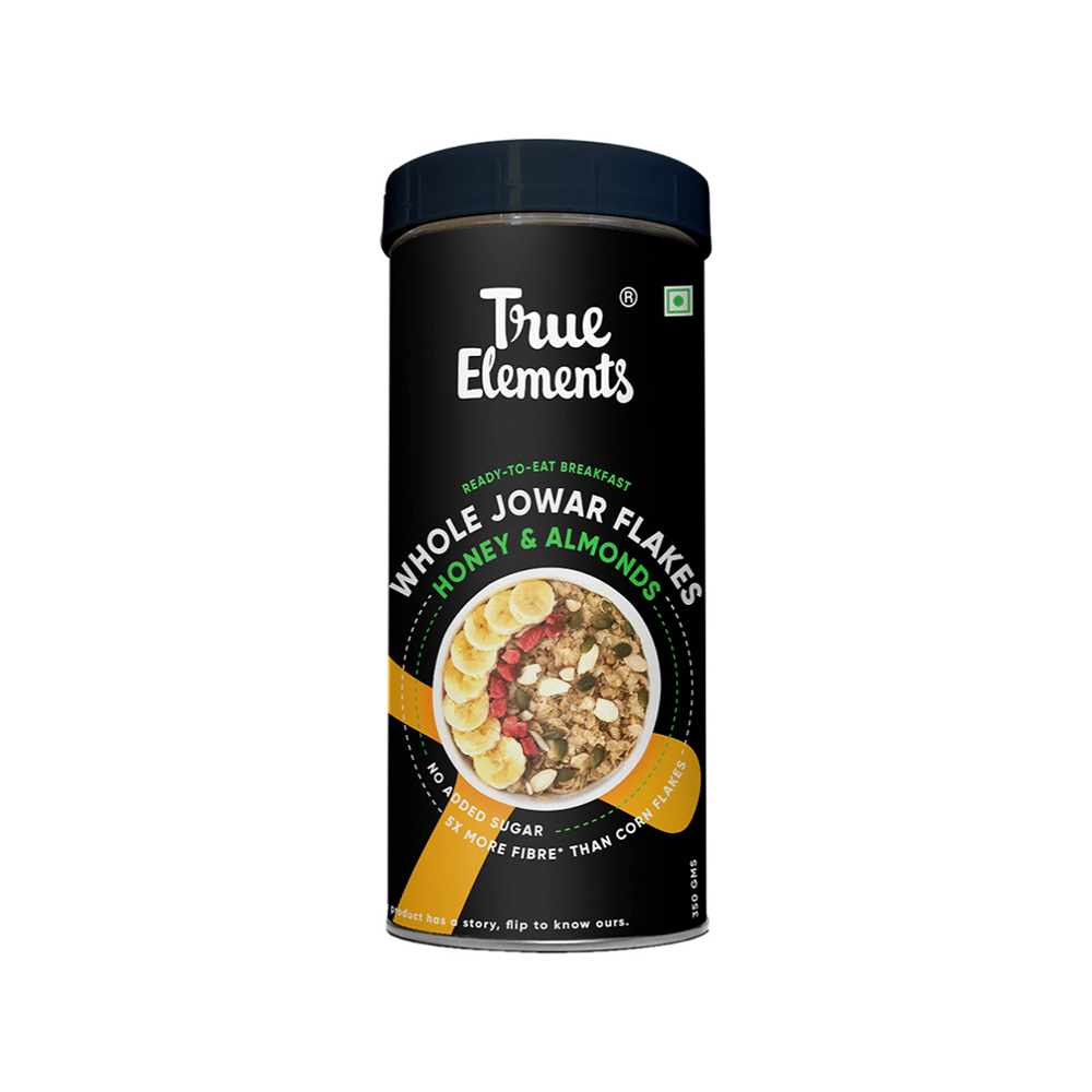 True Elements Whole Jowar Flakes with Honey & Almonds for Good Digestive Health - Image 1