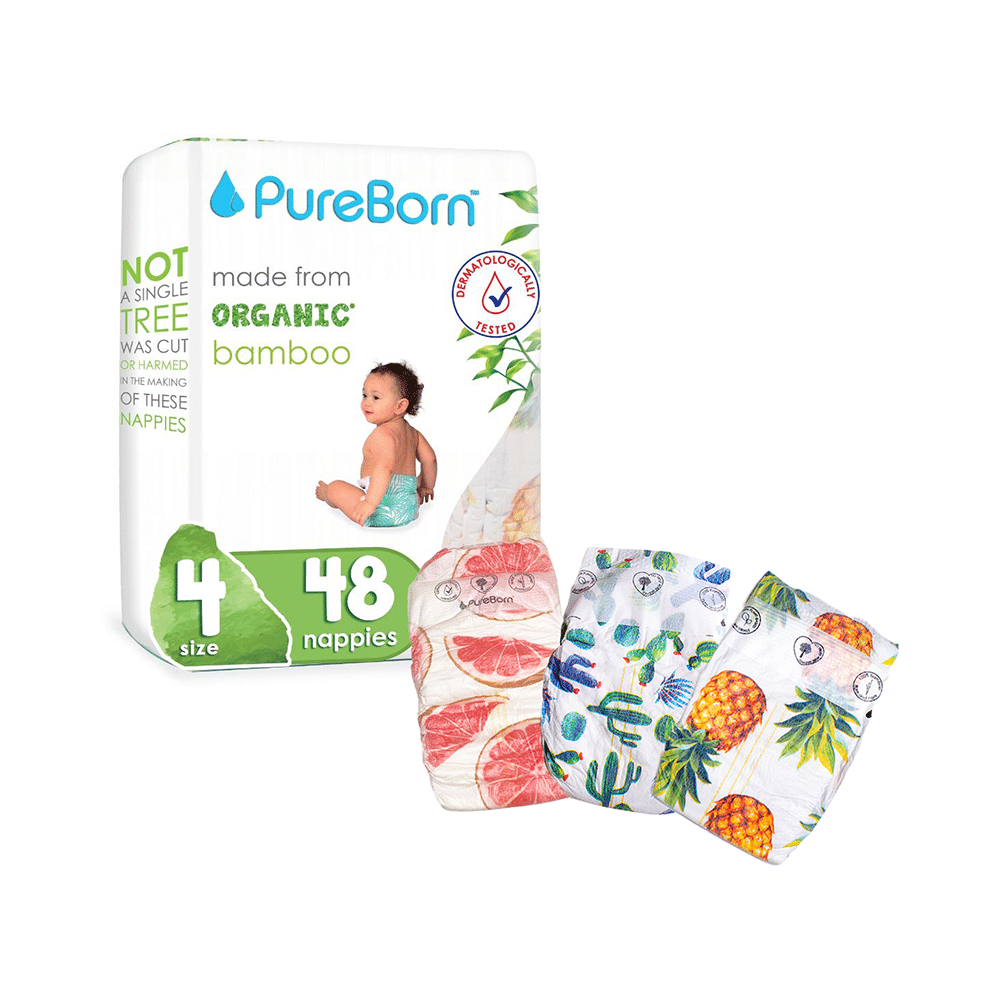PureBorn Printed Nappies Size 4