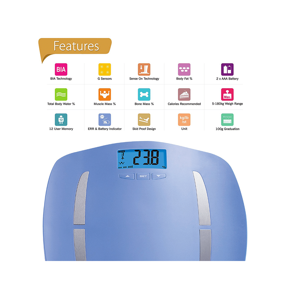 Health Sense BF 414 Ultra Lite Body Fat Monitor Blue - Image 4