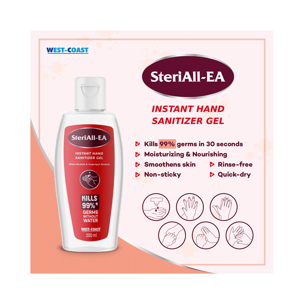 SteriAll-EA Instant Hand Sanitizer Gel (200ml Each) - Image 4