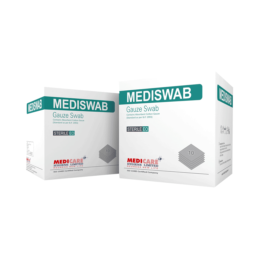 Medica Mediswab Gauze Swab Sterile E/O 7.5cm x 7.5cm x 8ply - Image 3