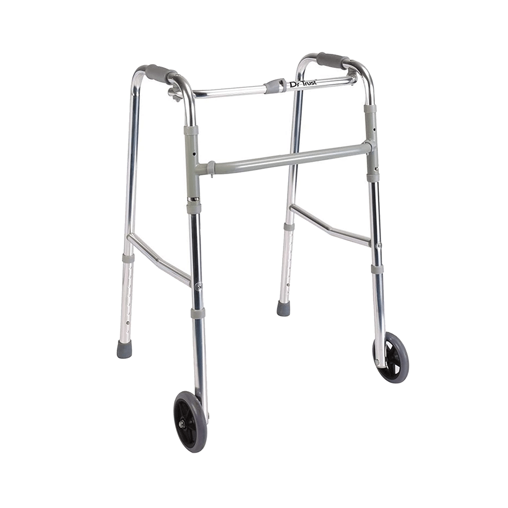 Dr Trust USA Aluminium Folding Walker with 5 Inch Wheels 340 - Image 1