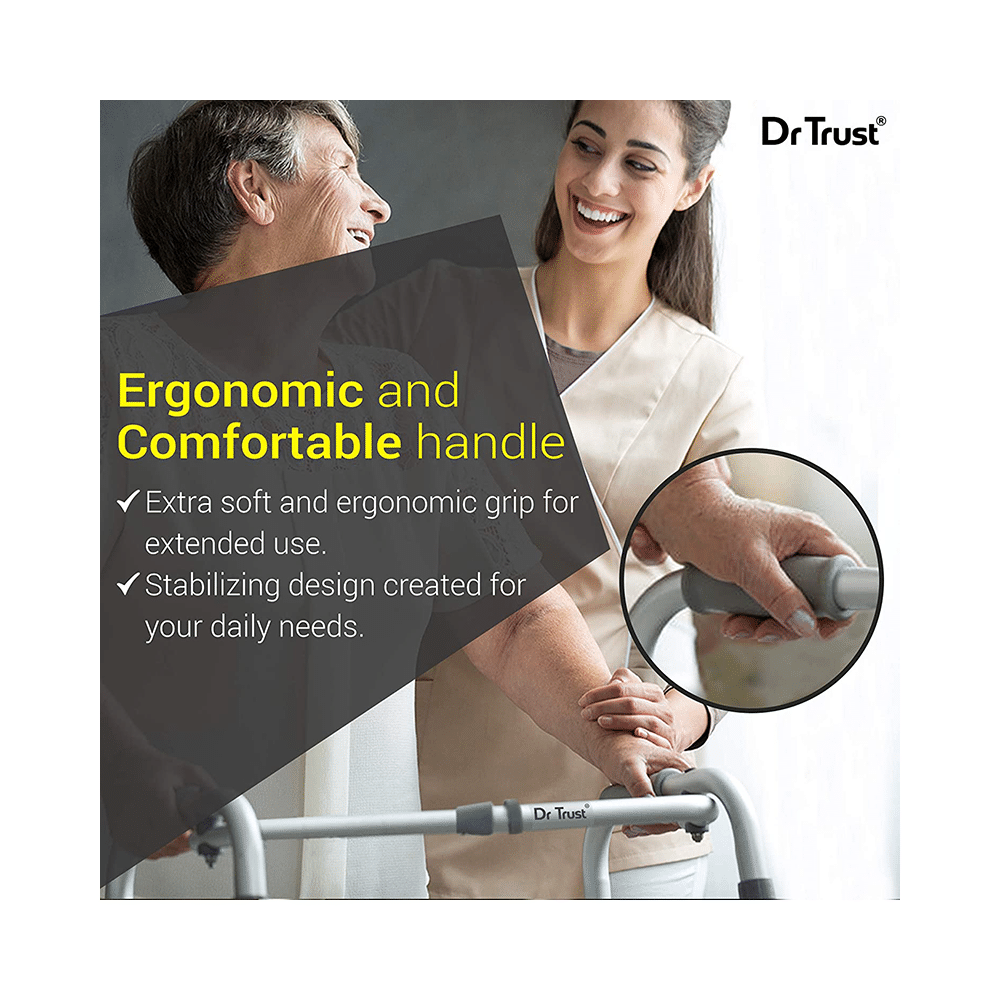 Dr Trust USA Aluminium Folding Walker with 5 Inch Wheels 340 - Image 2