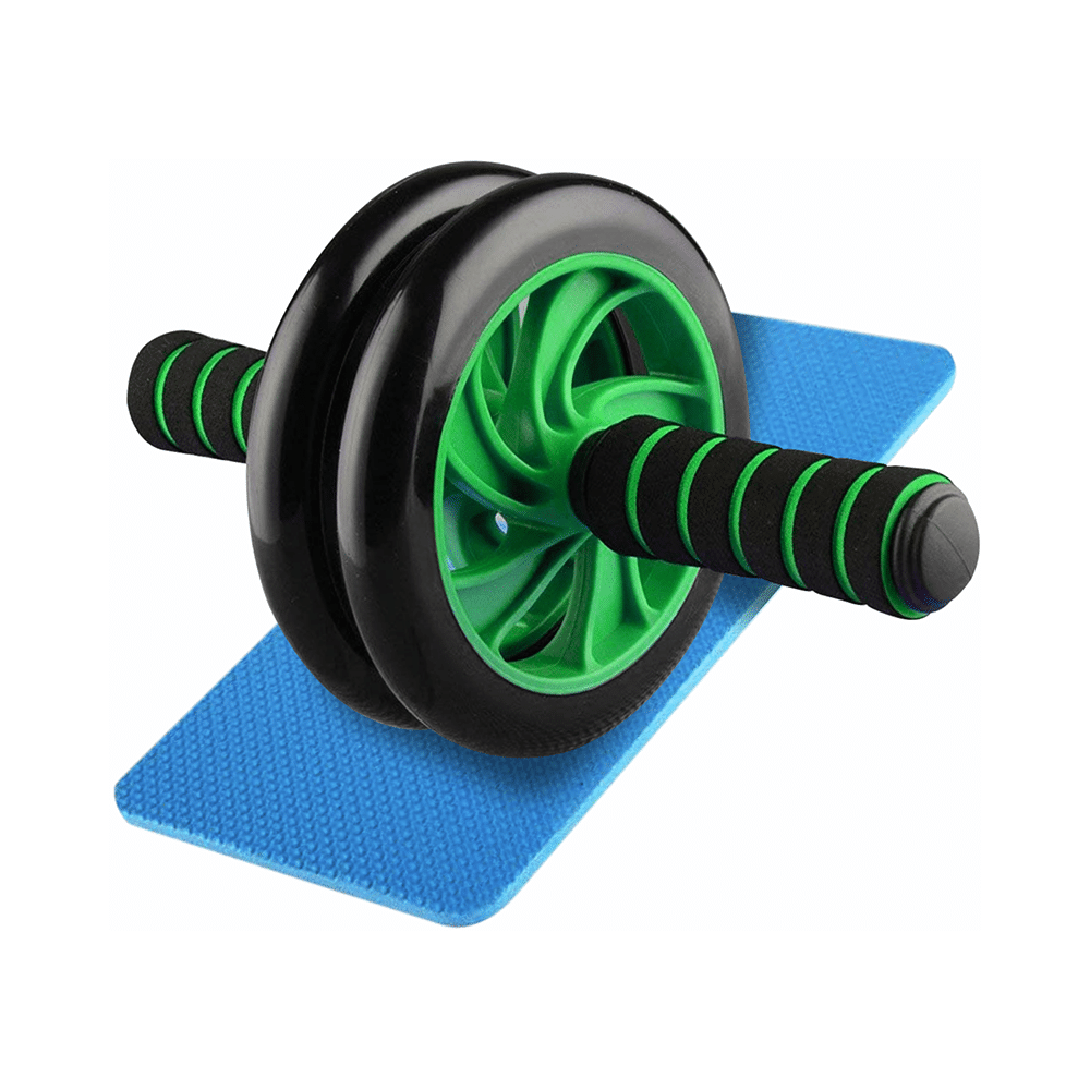 MuscleXP Dr Fitness+ AB Roller Wheel With Knee Mat Black and Green - Image 7