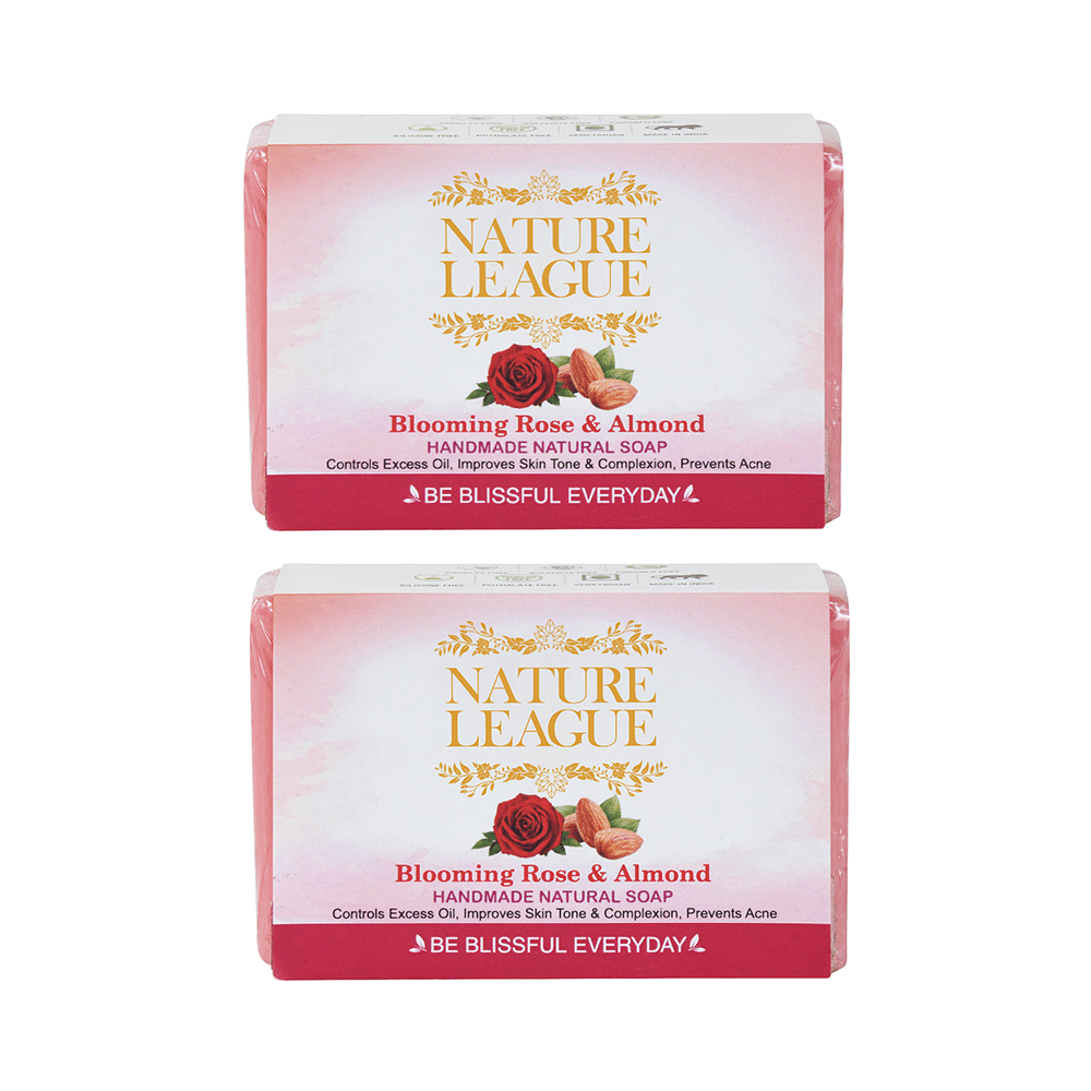 Nature League Blooming Rose & Almond Handmade Natural Soap (100gm Each)