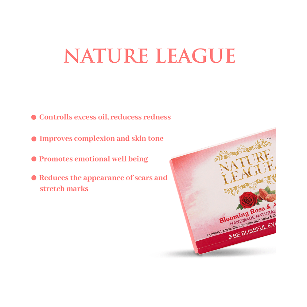 Nature League Blooming Rose & Almond Handmade Natural Soap (100gm Each) - Image 4