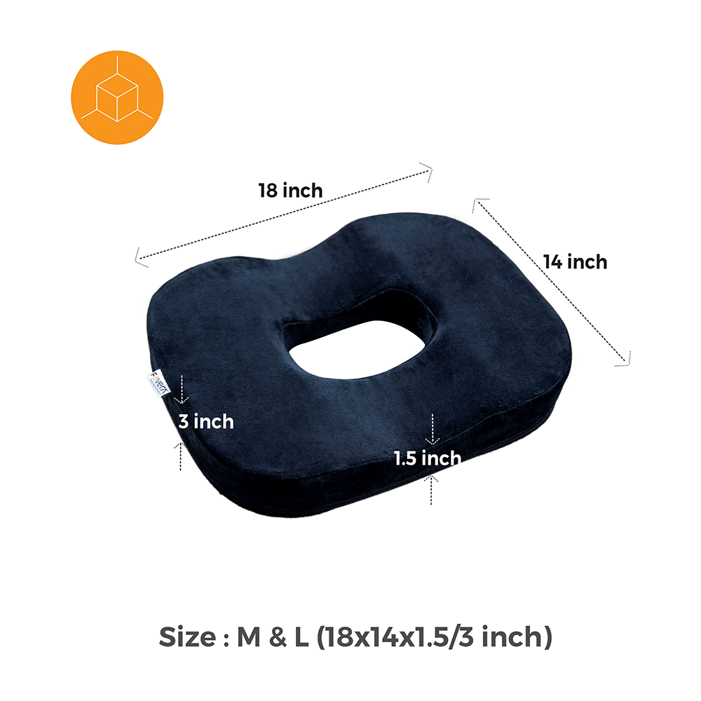 Fovera Orthopedic Donut Seat Mesh Black Large Cushion - Image 4