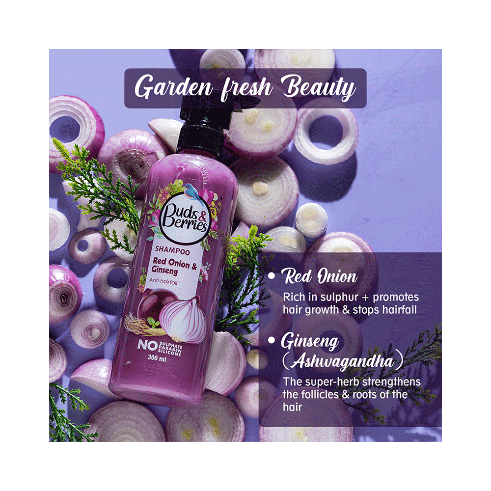 Buds & Berries Anti-Hairfall Shampoo Red Onion and Ginseng - Image 4