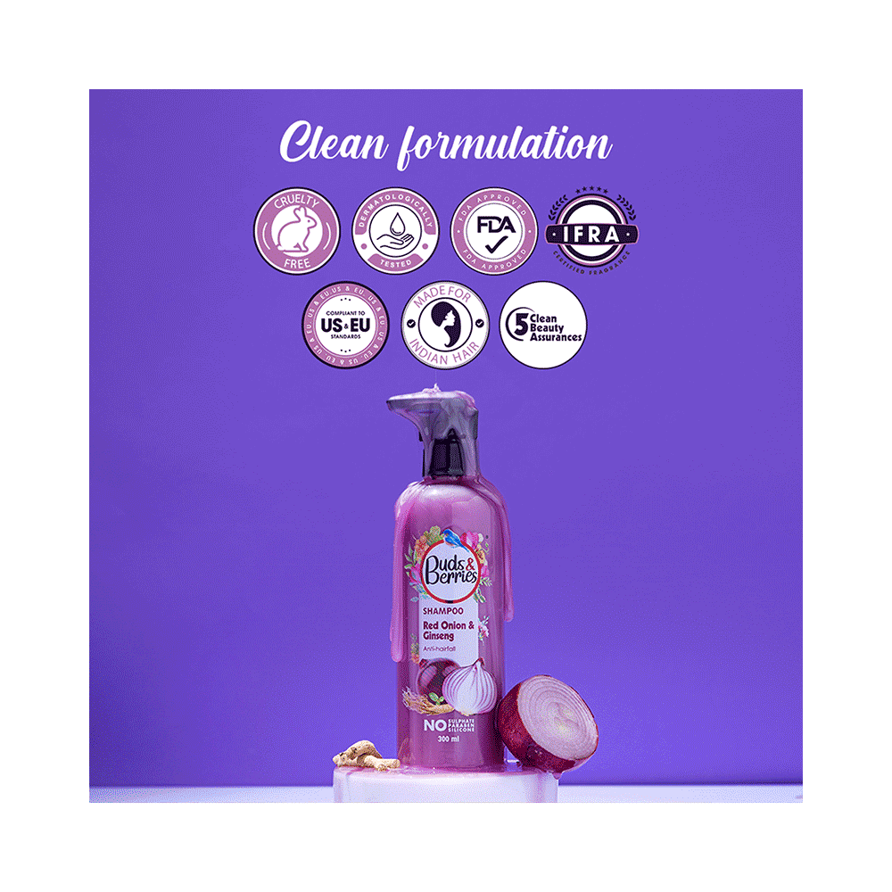 Buds & Berries Anti-Hairfall Shampoo Red Onion and Ginseng - Image 5
