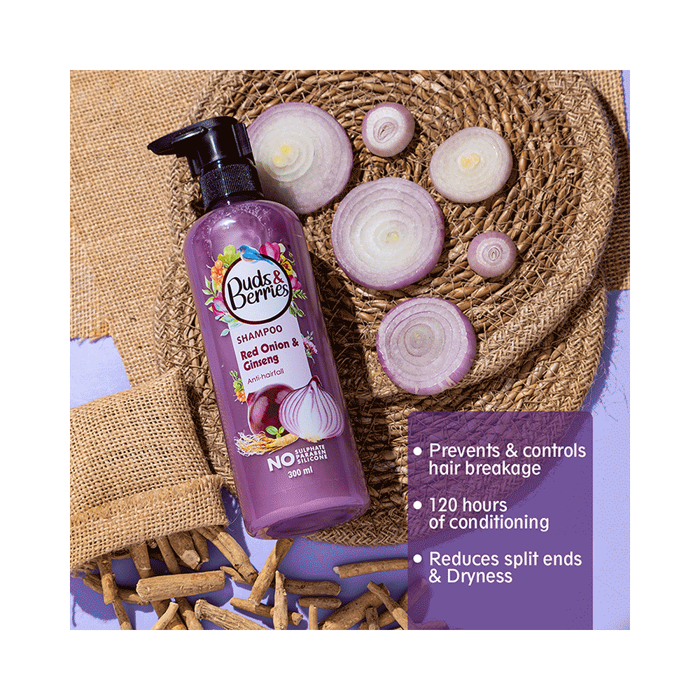 Buds & Berries Anti-Hairfall Shampoo Red Onion and Ginseng - Image 3