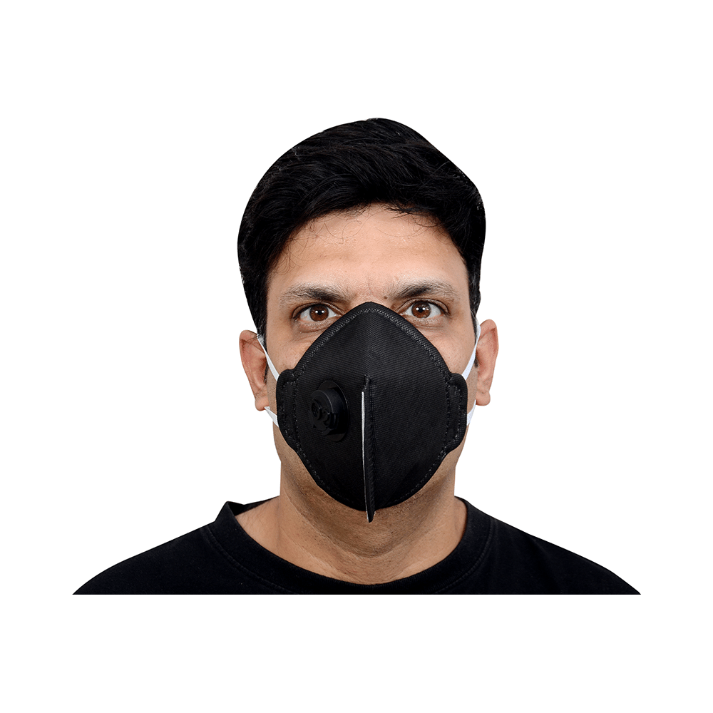 Dominion Care Non Woven 6 Layer Mask with Adjustable Elastic & Nose Pin Black - Image 3