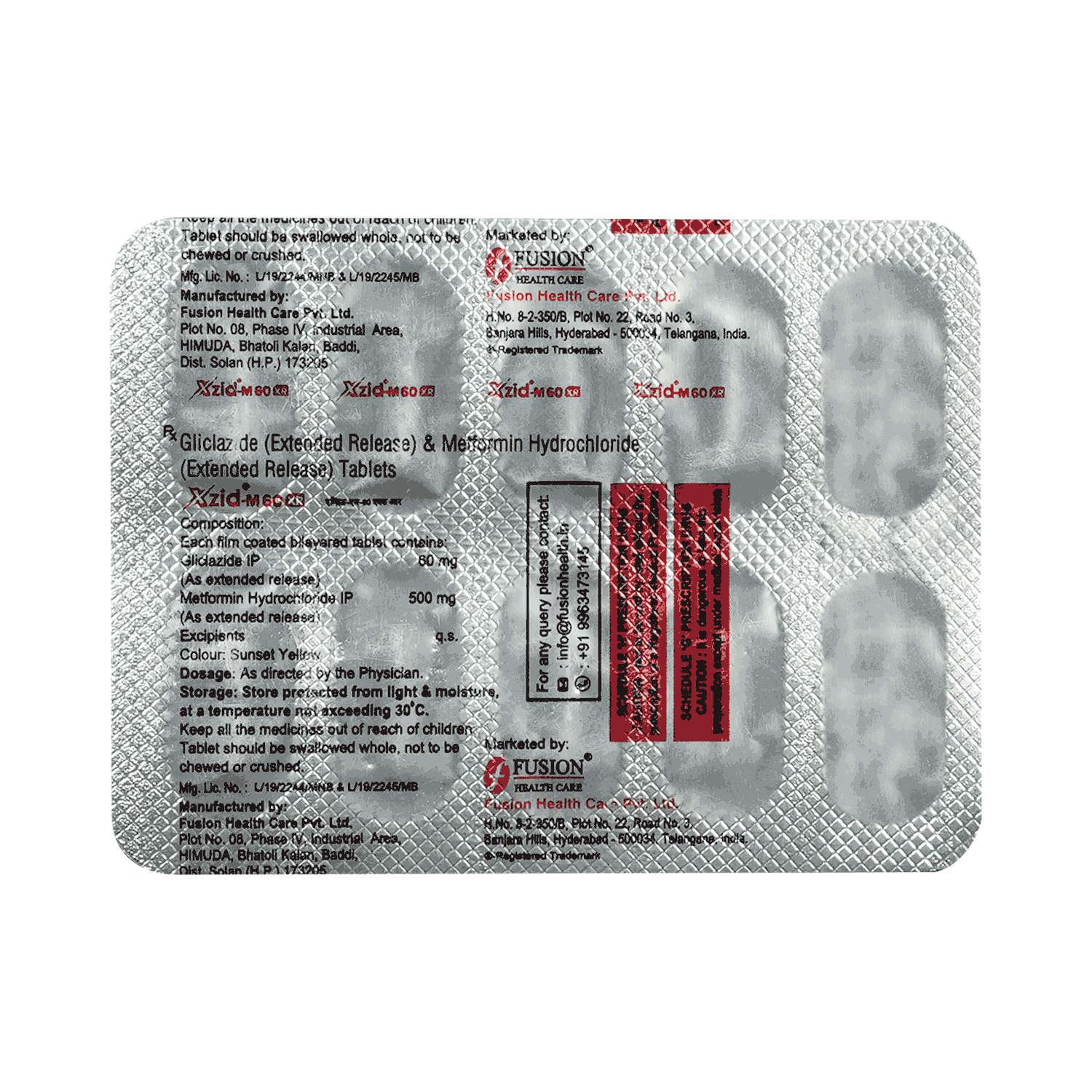 Xzid M 60mg/500mg Tablet ER - Image 3
