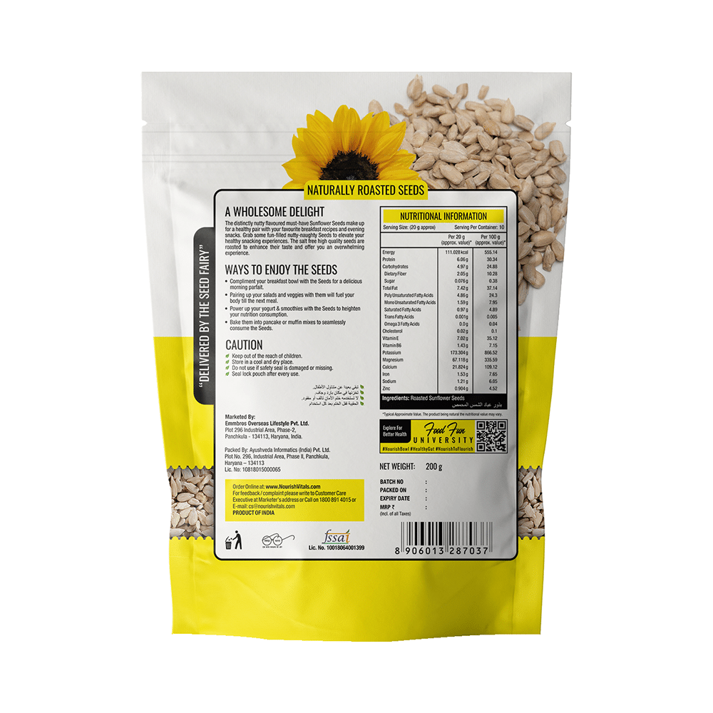 NourishVitals Combo Pack of Sunflower Roasted Seeds and Pumpkin & Sunflower Roasted Seeds (200gm Each) - Image 4