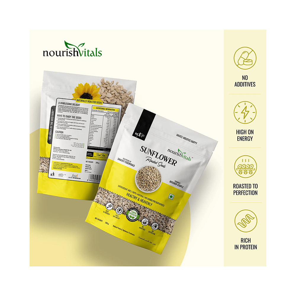 NourishVitals Combo Pack of Sunflower Roasted Seeds and Pumpkin & Sunflower Roasted Seeds (200gm Each) - Image 7