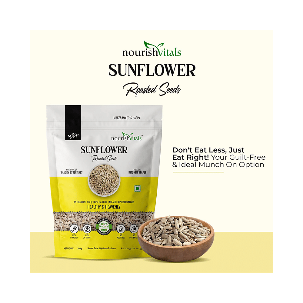 NourishVitals Combo Pack of Sunflower Roasted Seeds and Pumpkin & Sunflower Roasted Seeds (200gm Each) - Image 6